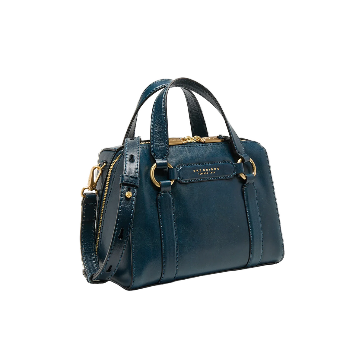 The Bridge borsa a mano in pelle "Laura" Blu 04181601.019