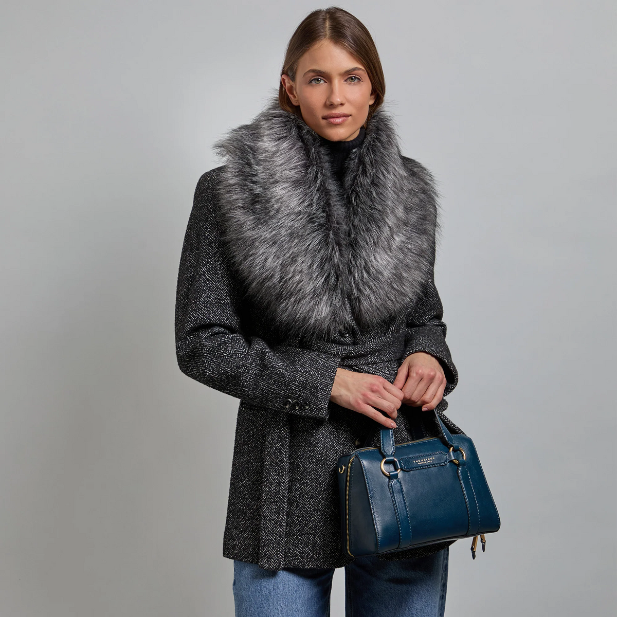 The Bridge borsa a mano in pelle "Laura" Blu 04181601.019