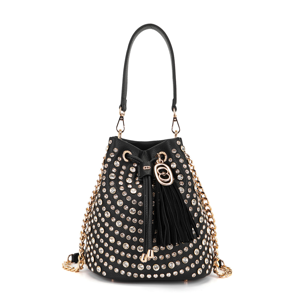 La Carrie borsa secchiello in ecopelle "Andromeda" Nero 162M-EM-215-TPU.BLACK-CRYSTAL