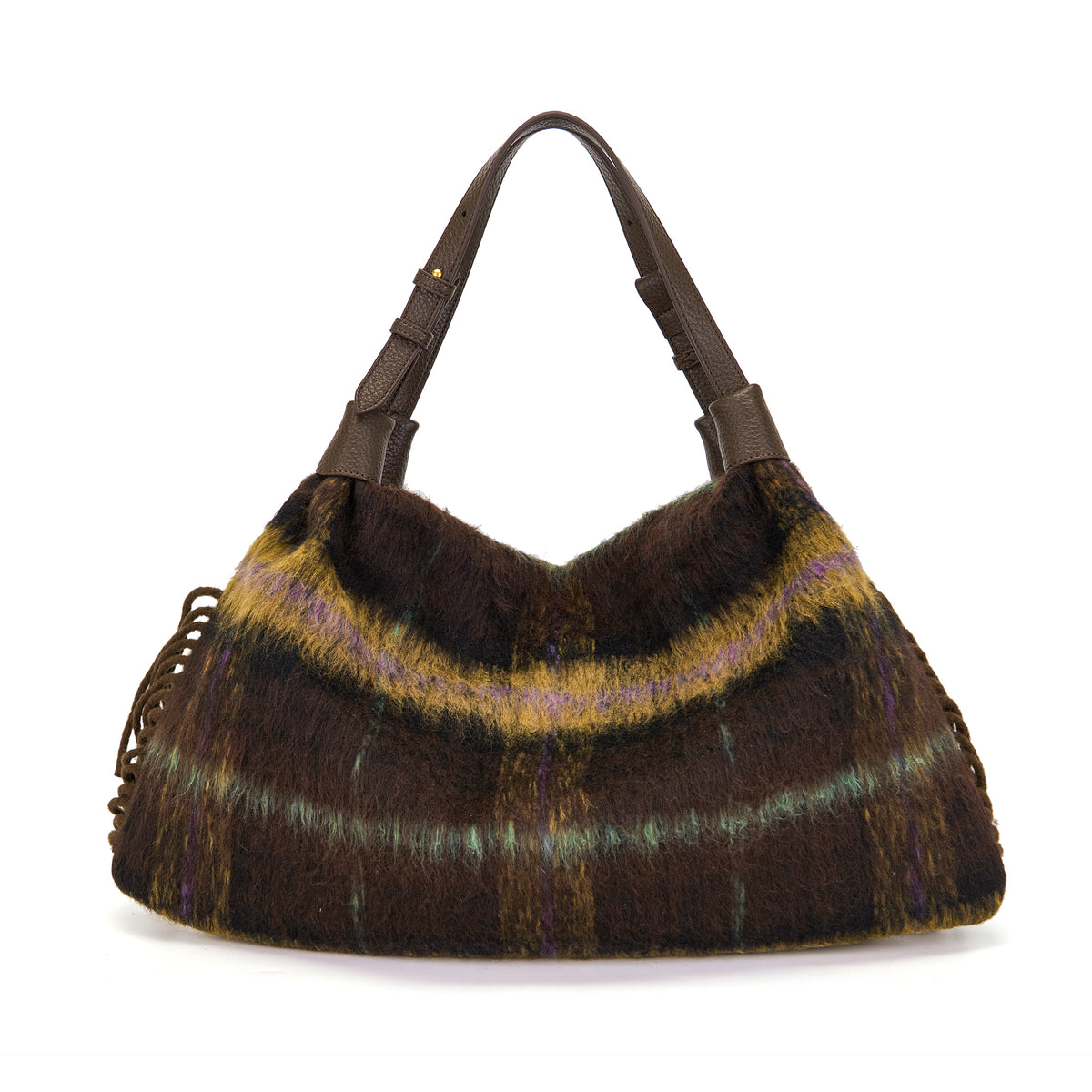 La Carrie borsa a spalla in tessuto ed ecopelle "Kerala" Multicolor 162M-TX-471-CEC.BROWN