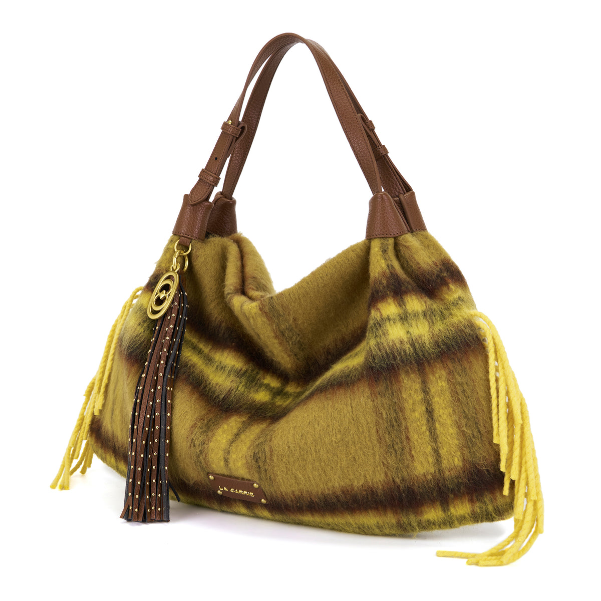 La Carrie borsa a spalla in tessuto ed ecopelle "Kerala" Multicolor 162M-TX-471-CEC.YELLOW