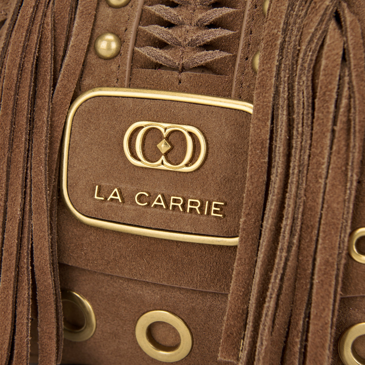 La Carrie borsa a spalla in camoscio sintetico "Apallosa" Cuoio 162P-DB-433-SUE.CUOIO