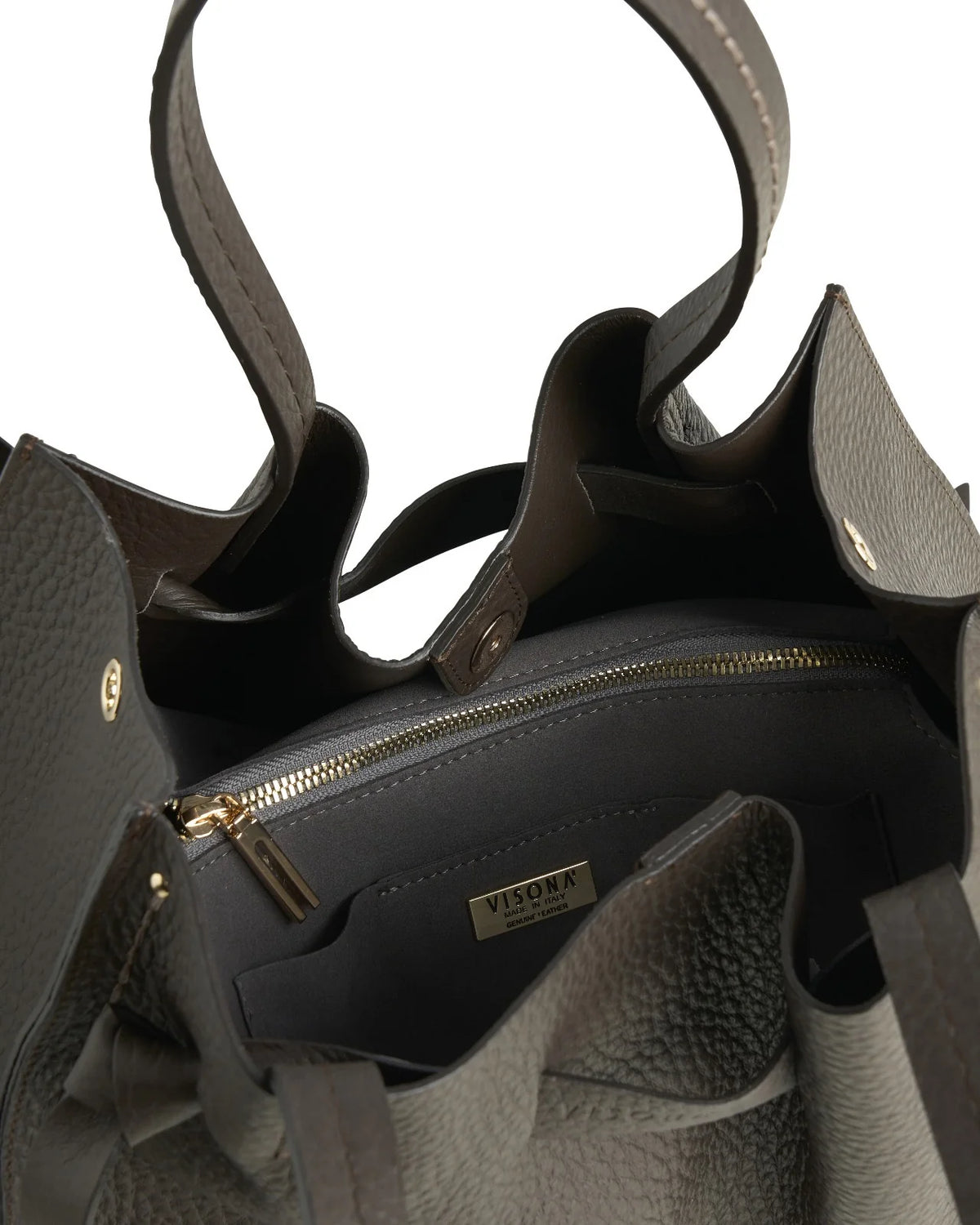 Visonà borsa shopping in pelle "Vittoria" Marrone 24731.TESTA DI MORO