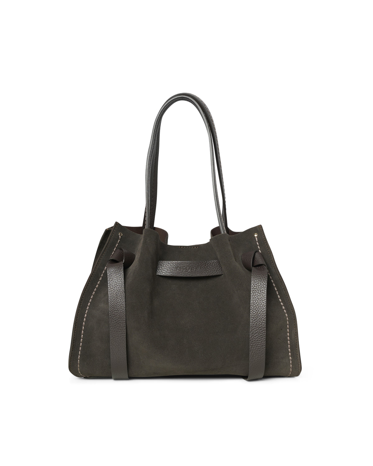 Visonà borsa shopping in camoscio "Vittoria" Marrone 24731 SUEDE.EBONY