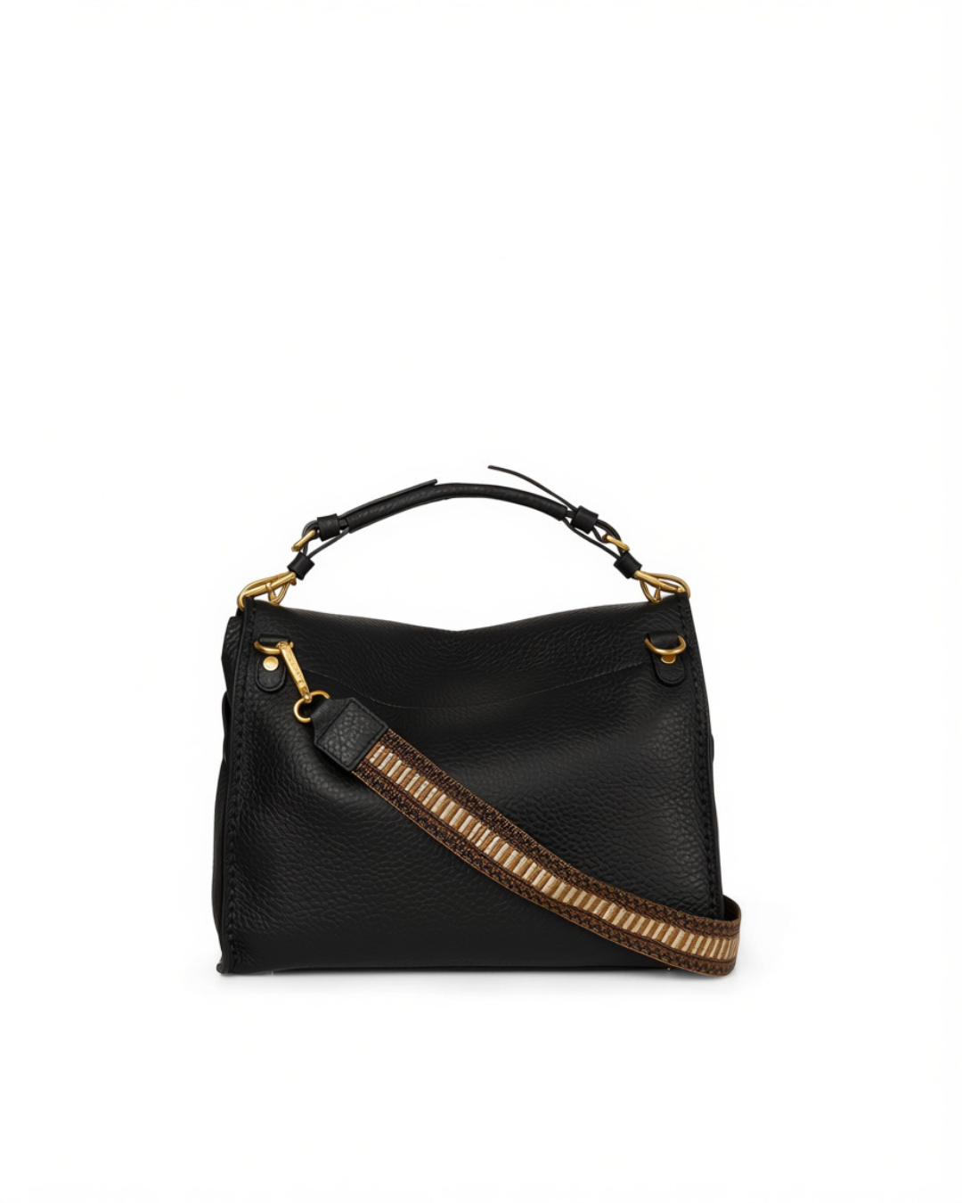Visonà borsa a spalla in pelle "Felicita" Nero 26714.NERO