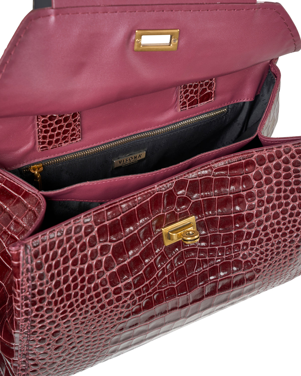 Visonà borsa a mano in pelle "Ornella" Bordeaux 26821 ST-COCCO.BORDEAUX