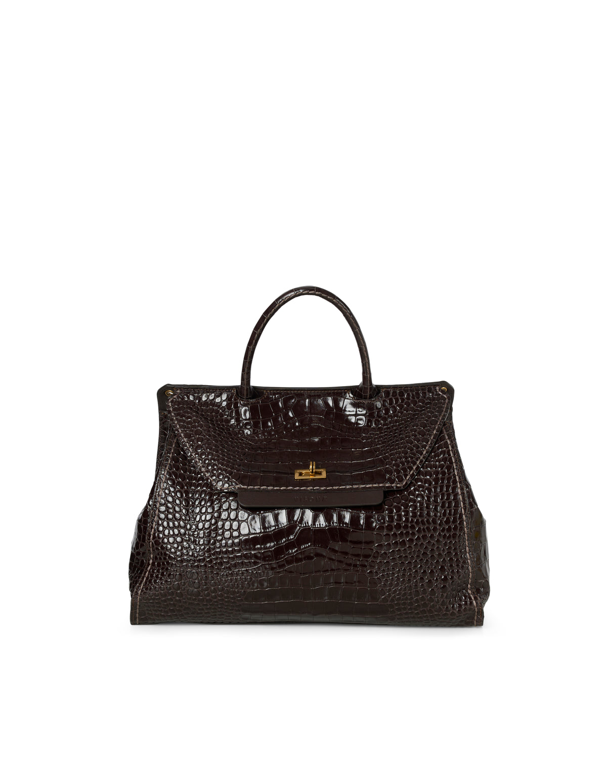 Visonà borsa a mano in pelle "Ornella" Marrone 26822 COCCO.T-MORO