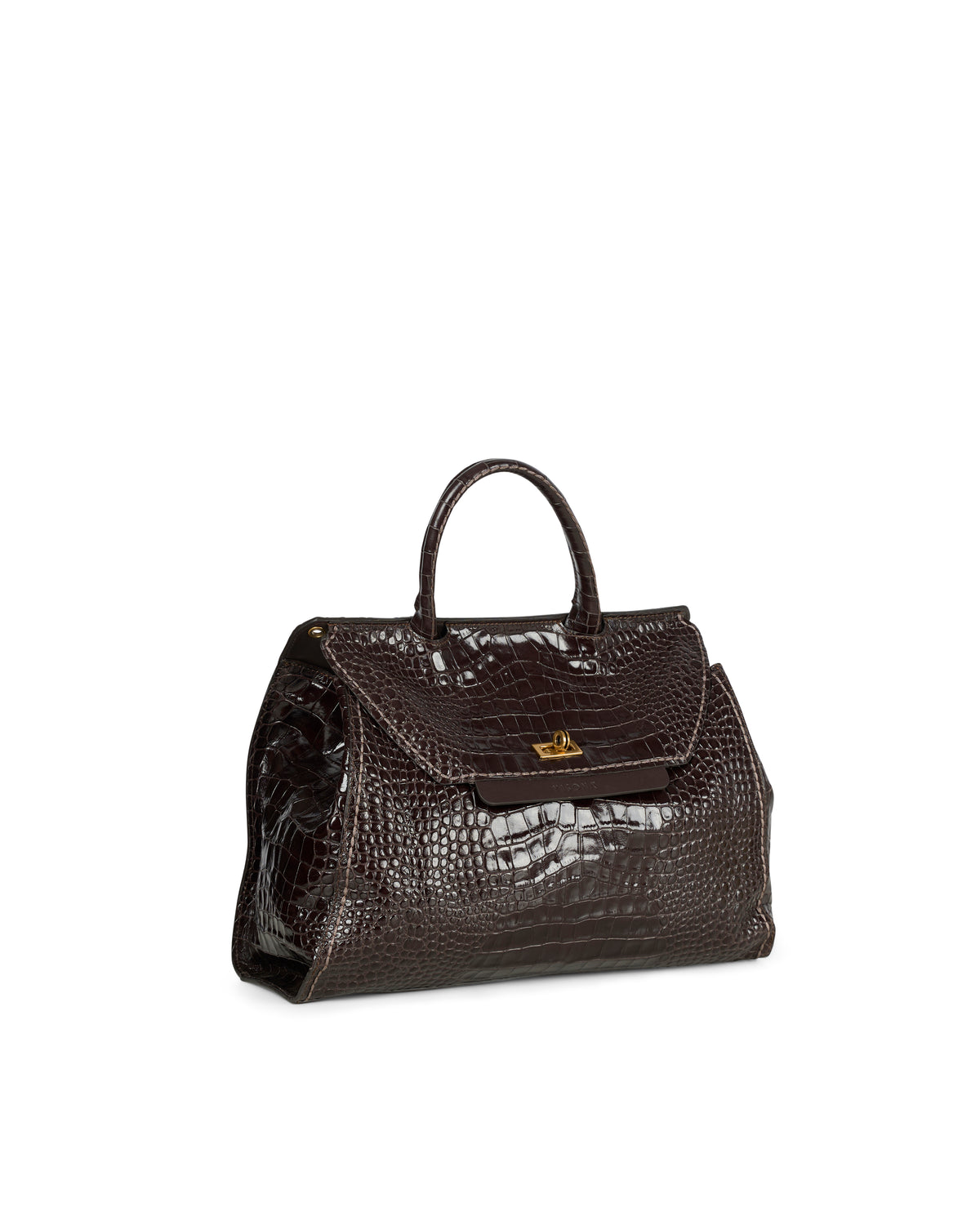 Visonà borsa a mano in pelle "Ornella" Marrone 26822 COCCO.T-MORO