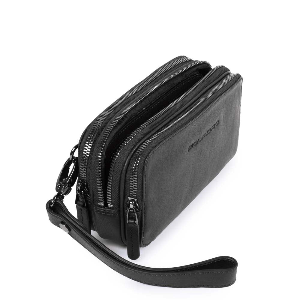Piquadro pochette in pelle "B3 - Black Square" Nero AC2141B3.N