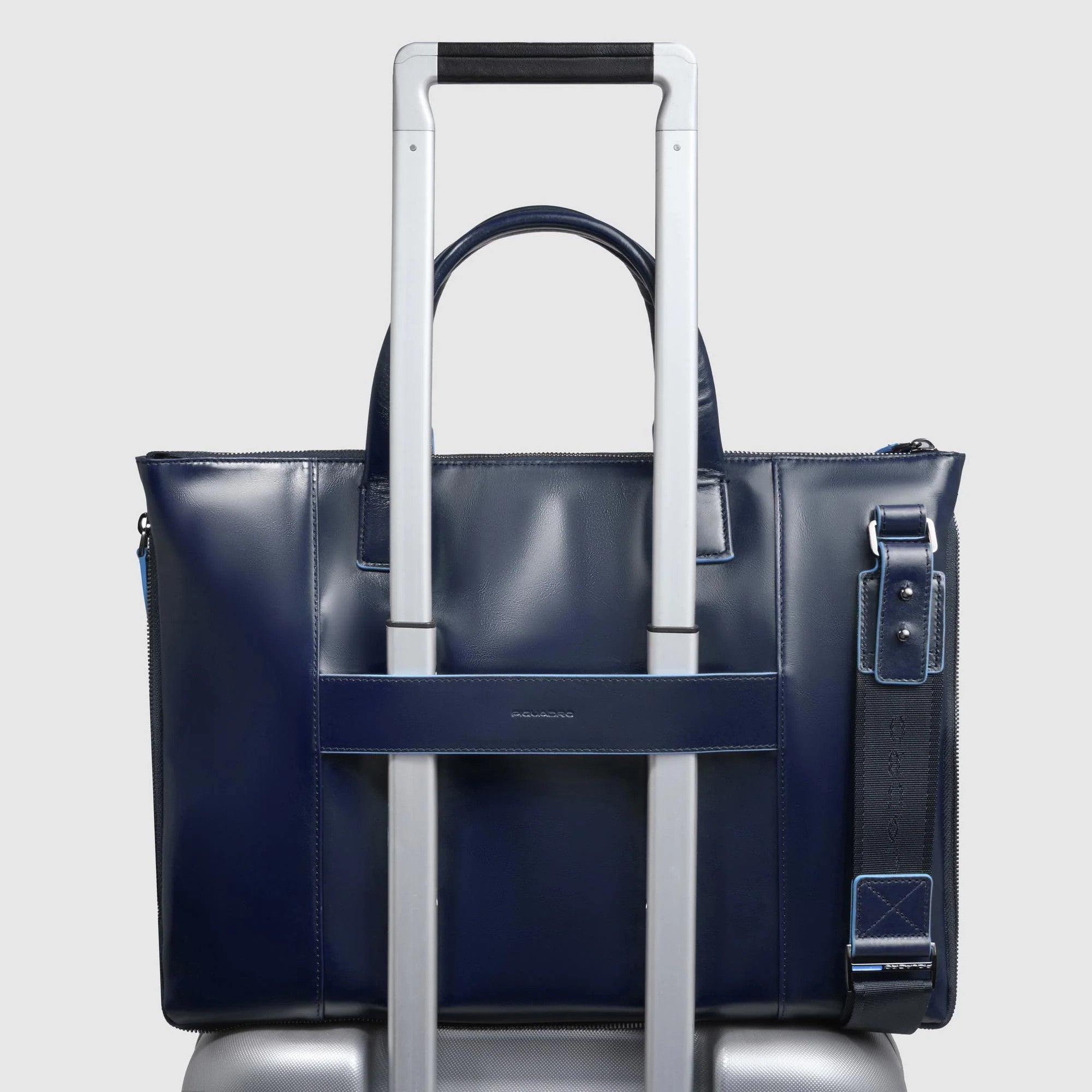 Piquadro borsa cartella da lavoro espandibile in pelle "Blue Square" CA4021B2.BLU2