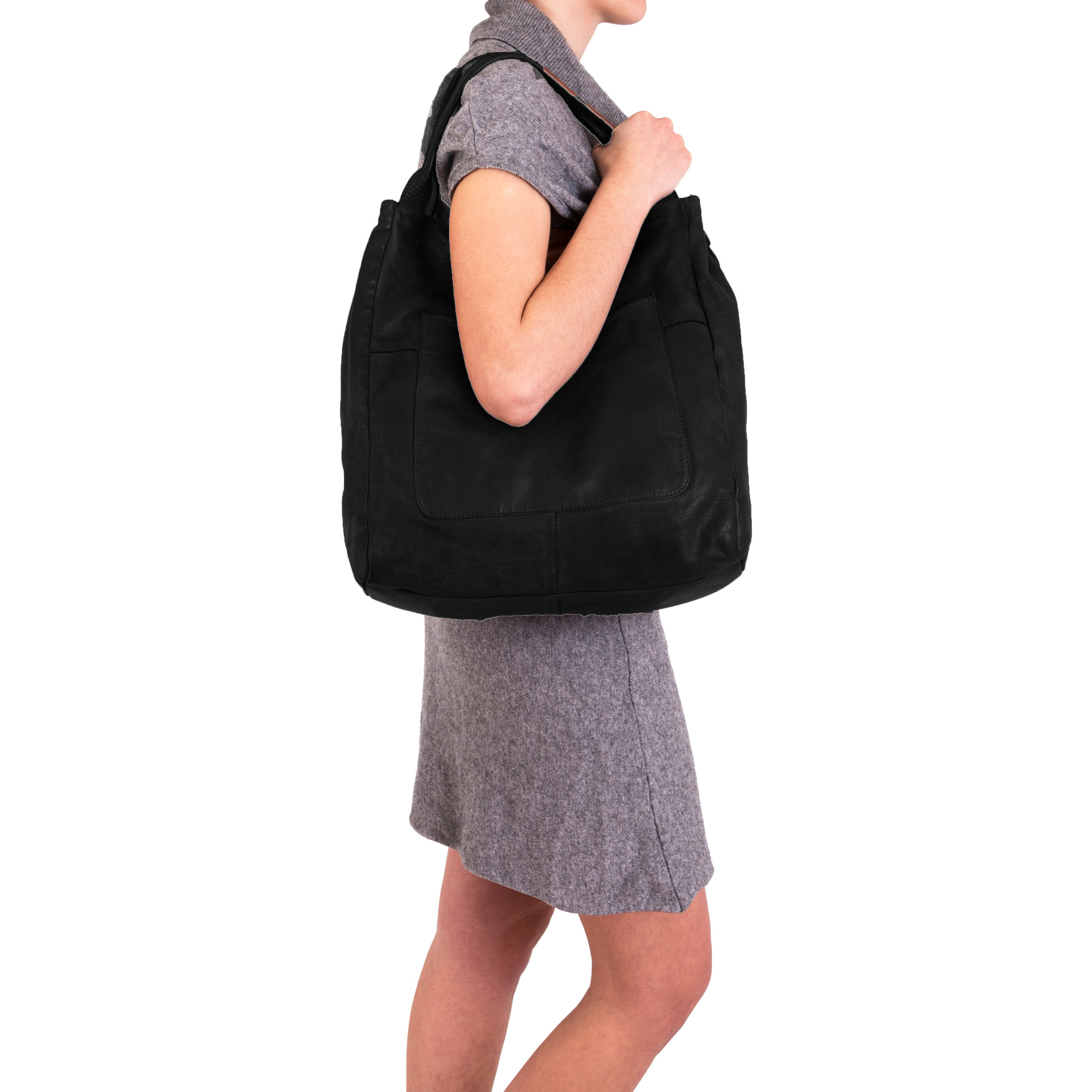 Gianni Conti borsa a spalla in pelle "Vintage" Nero 4203333.10