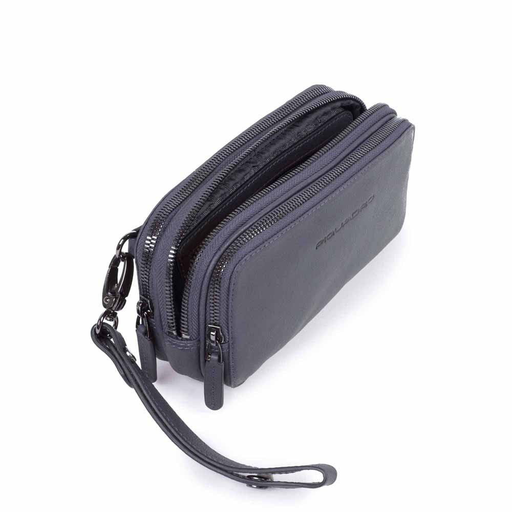 Piquadro pochette in pelle "B3 - Black Square" Blu AC2141B3.BLU