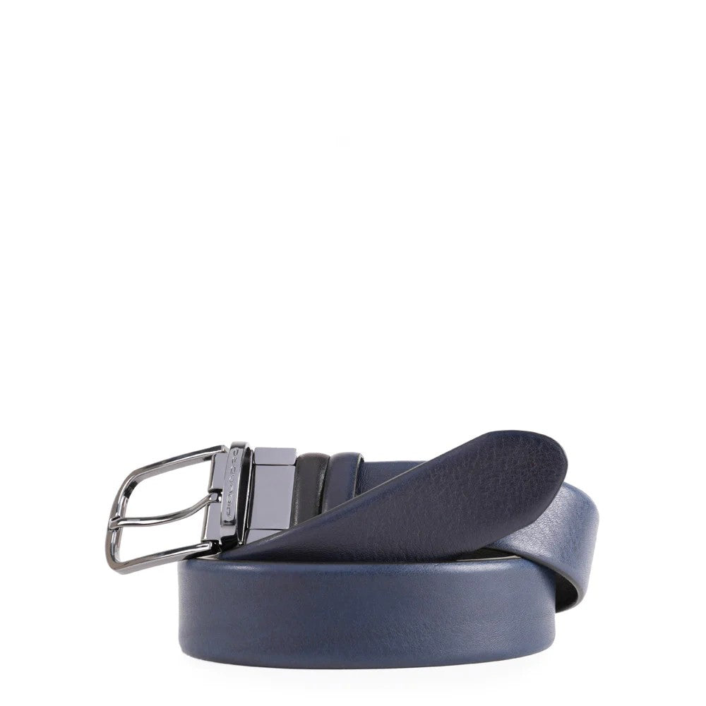 Piquadro cintura reversibile in pelle "Black Square" Nero/blu CU4877B3.NBLU2