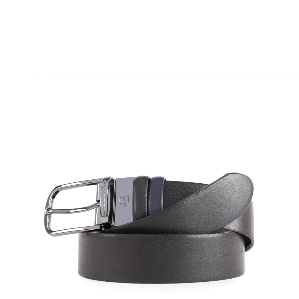 Piquadro cintura reversibile in pelle "Black Square" Nero/blu CU4877B3.NBLU2