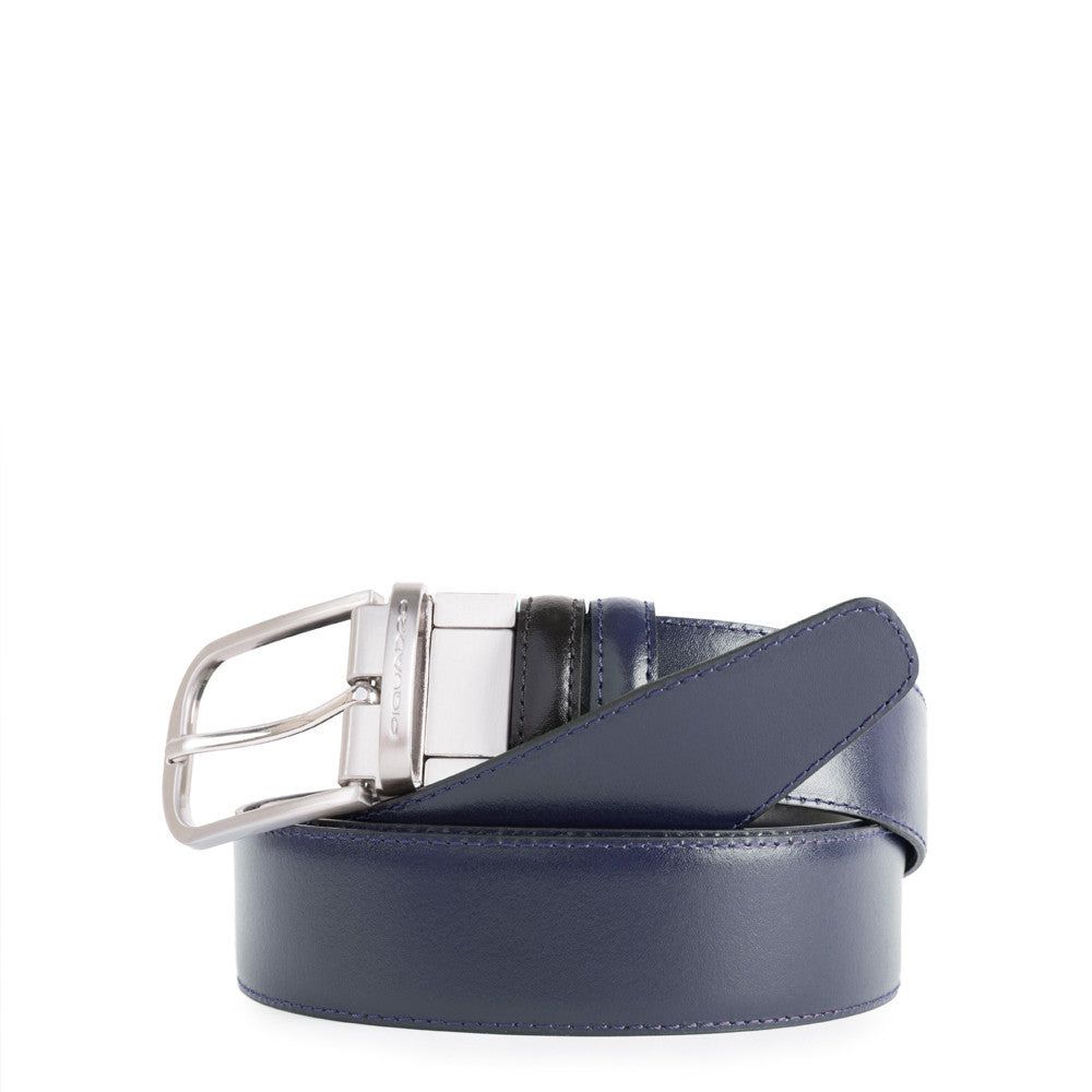 Piquadro cintura reversibile in pelle "C11" Nero/blu CU3049C11.NB