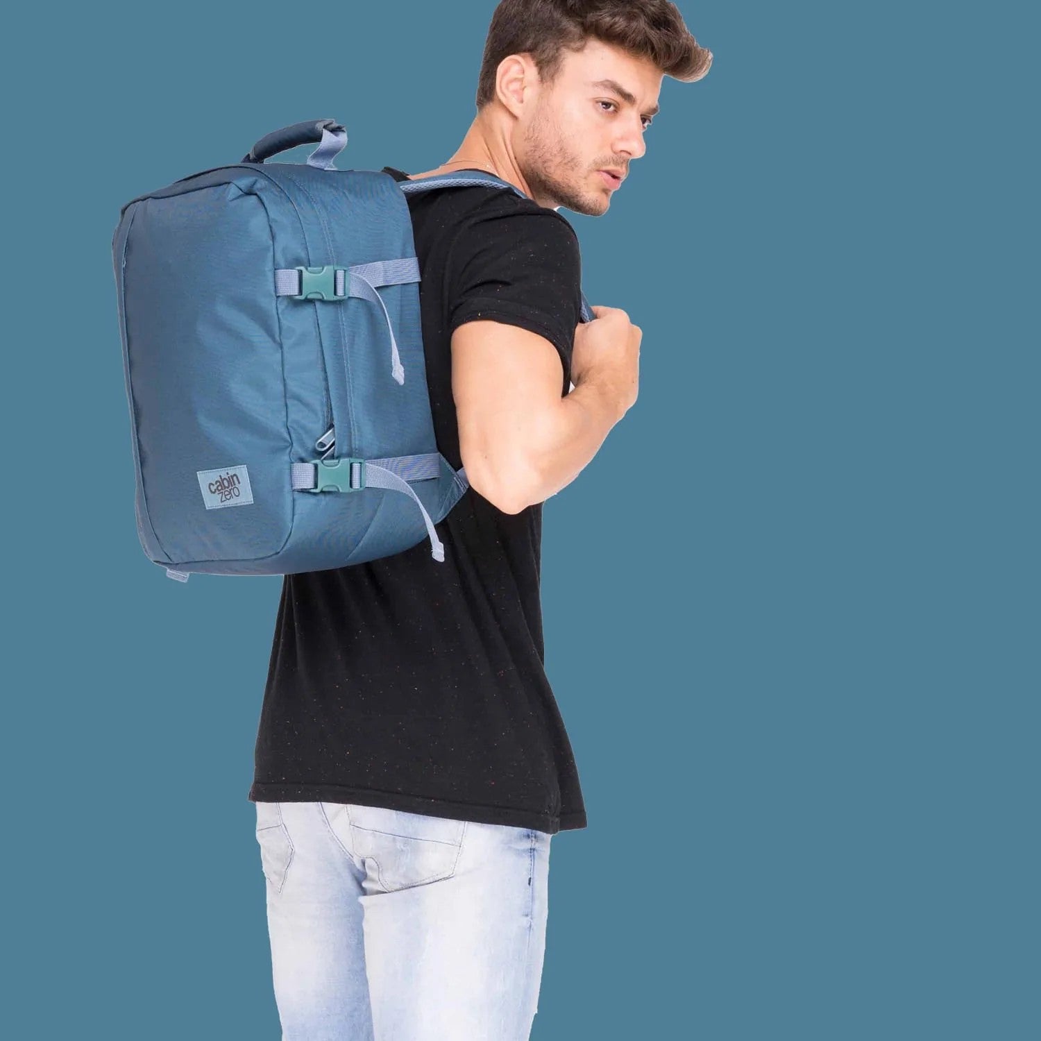 Cabin Zero zaino 28L da viaggio in tessuto "Classic" Azzurro CZ08.1803 ARUBA BLUE