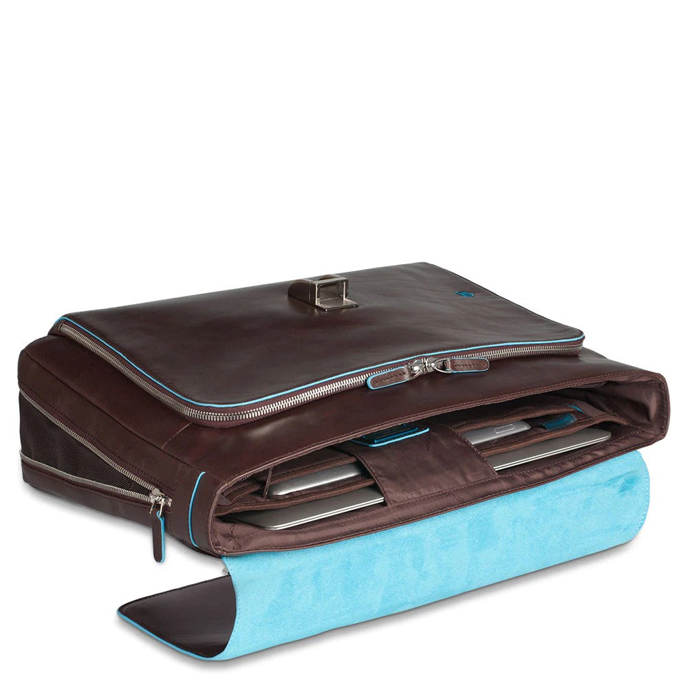 Piquadro borsa cartella da lavoro in pelle "Blue Square" Marrone CA3111B2.MO