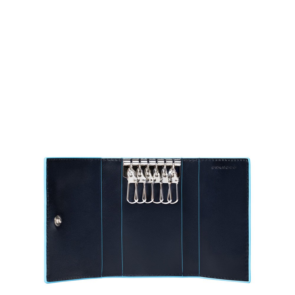 Piquadro portachiavi con ganci in pelle "B2 - Blue Square" PC1396B2.BLU2