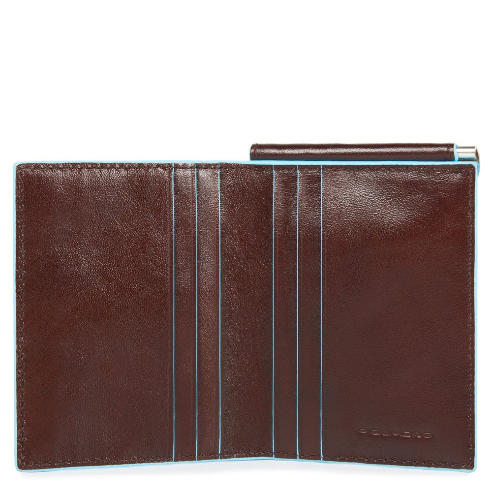 Piquadro portafogli compatto con fermasoldi in pelle "Blue Square" PU3890B2R.BLU2