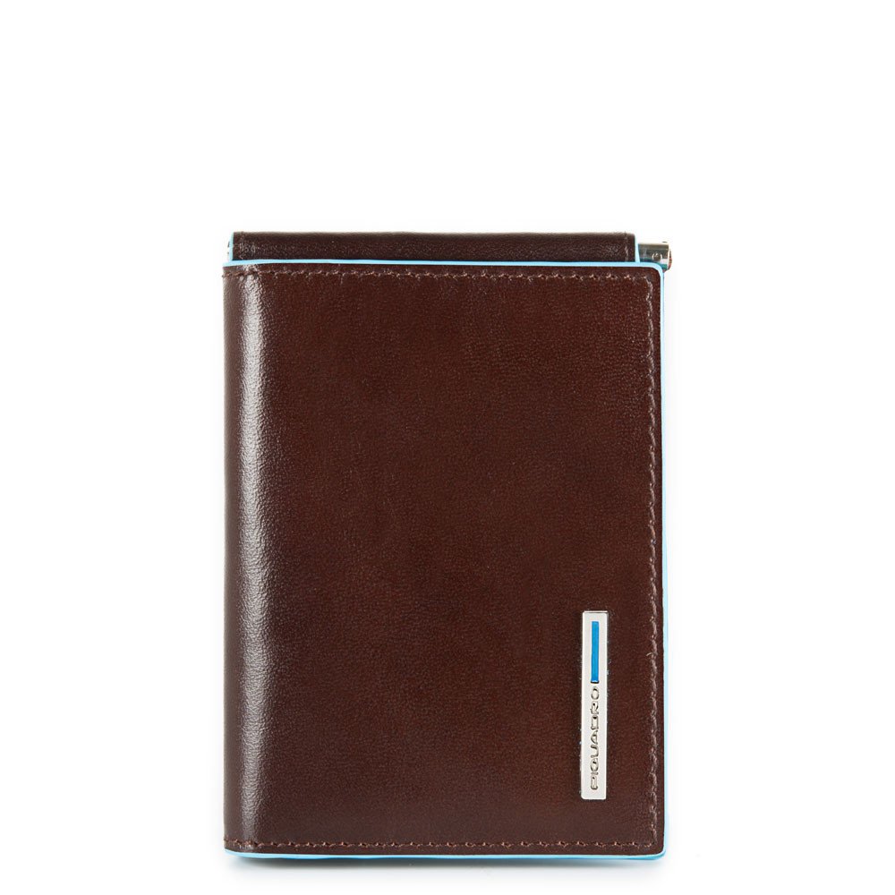 Piquadro portafogli compatto con fermasoldi in pelle "Blue Square" Marrone PU3890B2R.MO