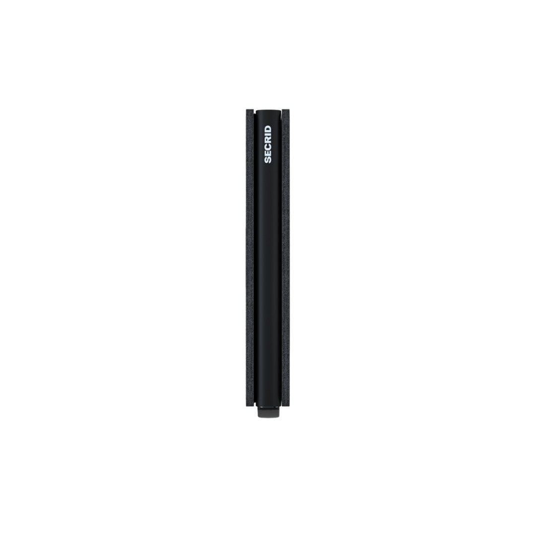 Secrid portafogli compatto in alluminio e pelle "Slimwallet Vintage" Nero SV.BLACK