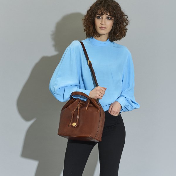 The Bridge secchiello in pelle "Story" Marrone 04094601.14