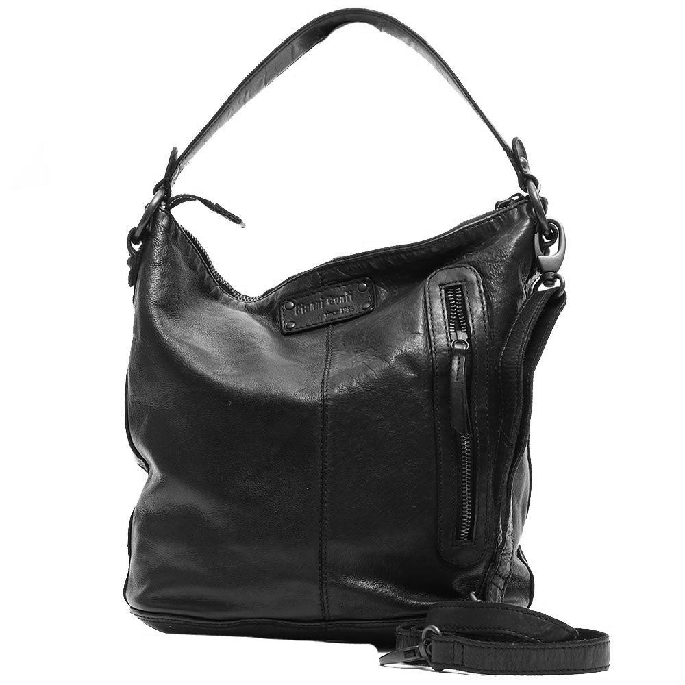 Gianni Conti borsa a spalla in pelle "Vintage" Nero 4203374.10