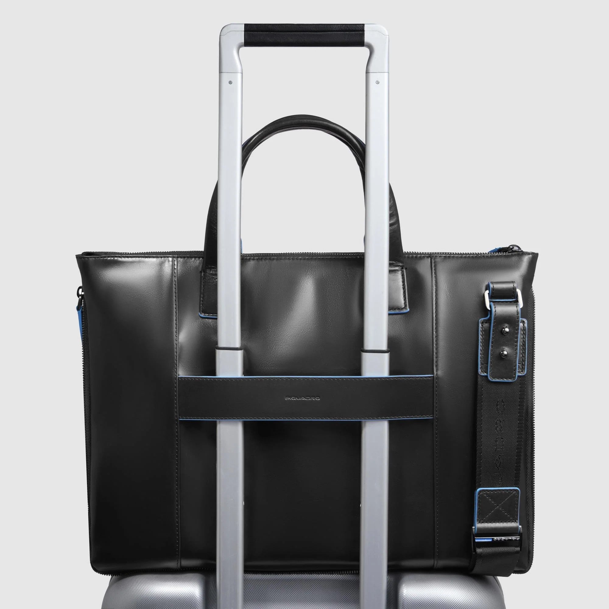 Piquadro borsa cartella da lavoro espandibile in pelle "Blue Square" Nero CA4021B2.N