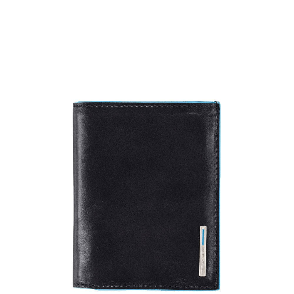 Piquadro portafogli verticale in pelle "B2 - Blue Square" Nero PU1740B2R.N