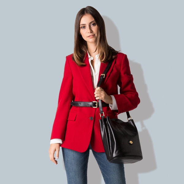 The Bridge secchiello in pelle "Story" Nero 04704101.30