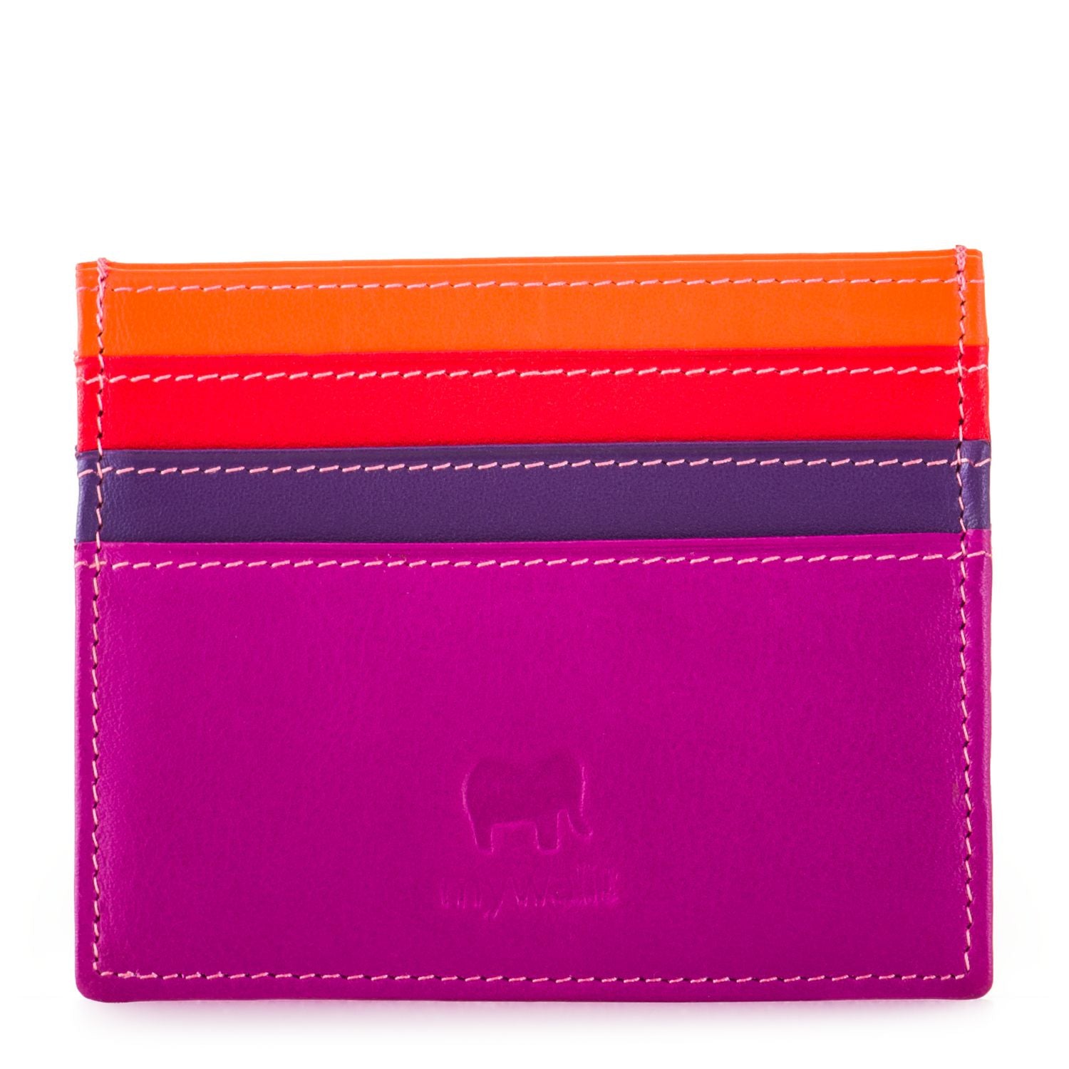 Mywalit porta carte di credito in pelle "Classic" Multicolor 110.75 SANGRIA MULTI
