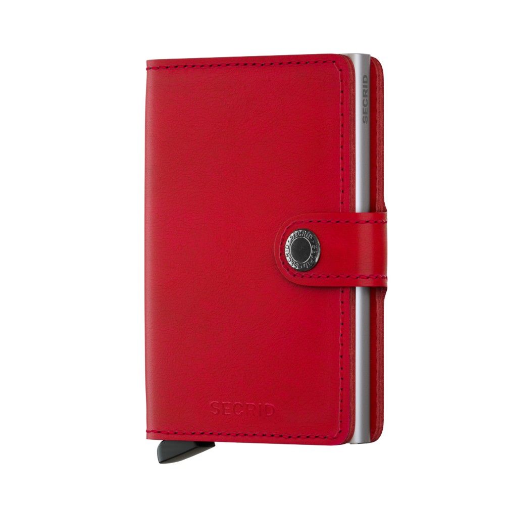 Secrid portafogli compatto in alluminio e pelle "Miniwallet Original" Rosso MO.RED