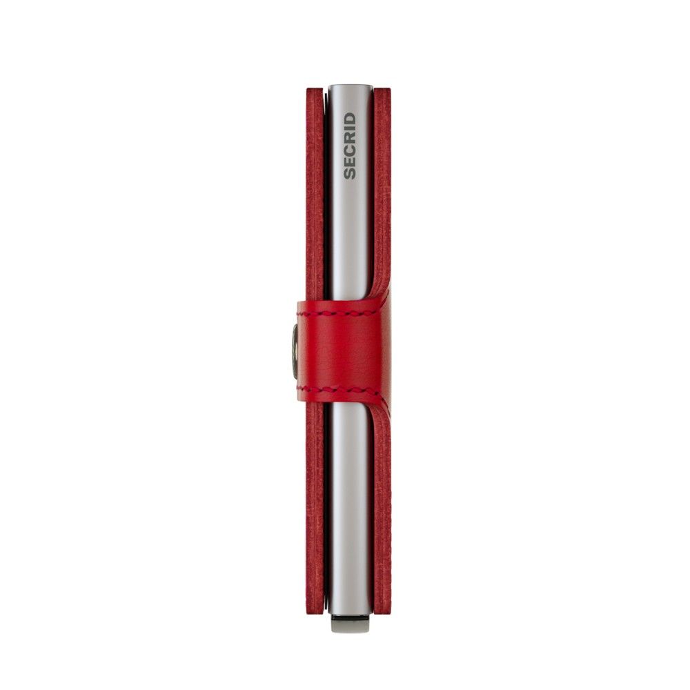 Secrid portafogli compatto in alluminio e pelle "Miniwallet Original" Rosso MO.RED