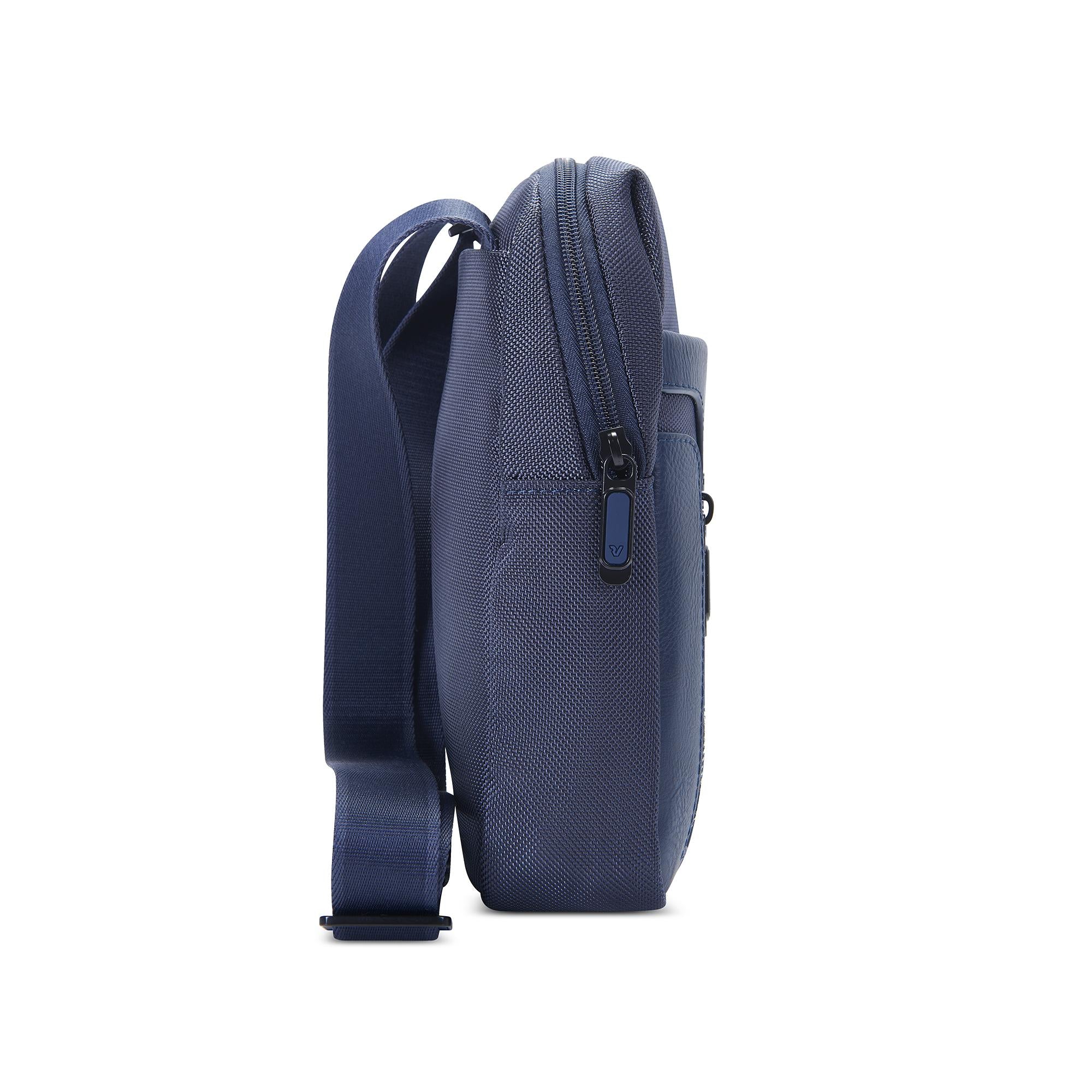 Roncato borsello in tessuto ed ecopelle "Panama 4 Blu 400890.23