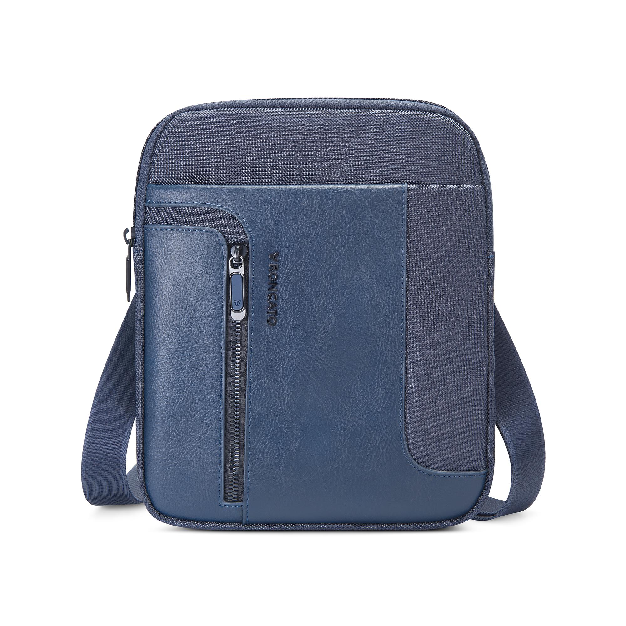 Roncato borsello piatto in tessuto "Panama 4 Blu 400891.23