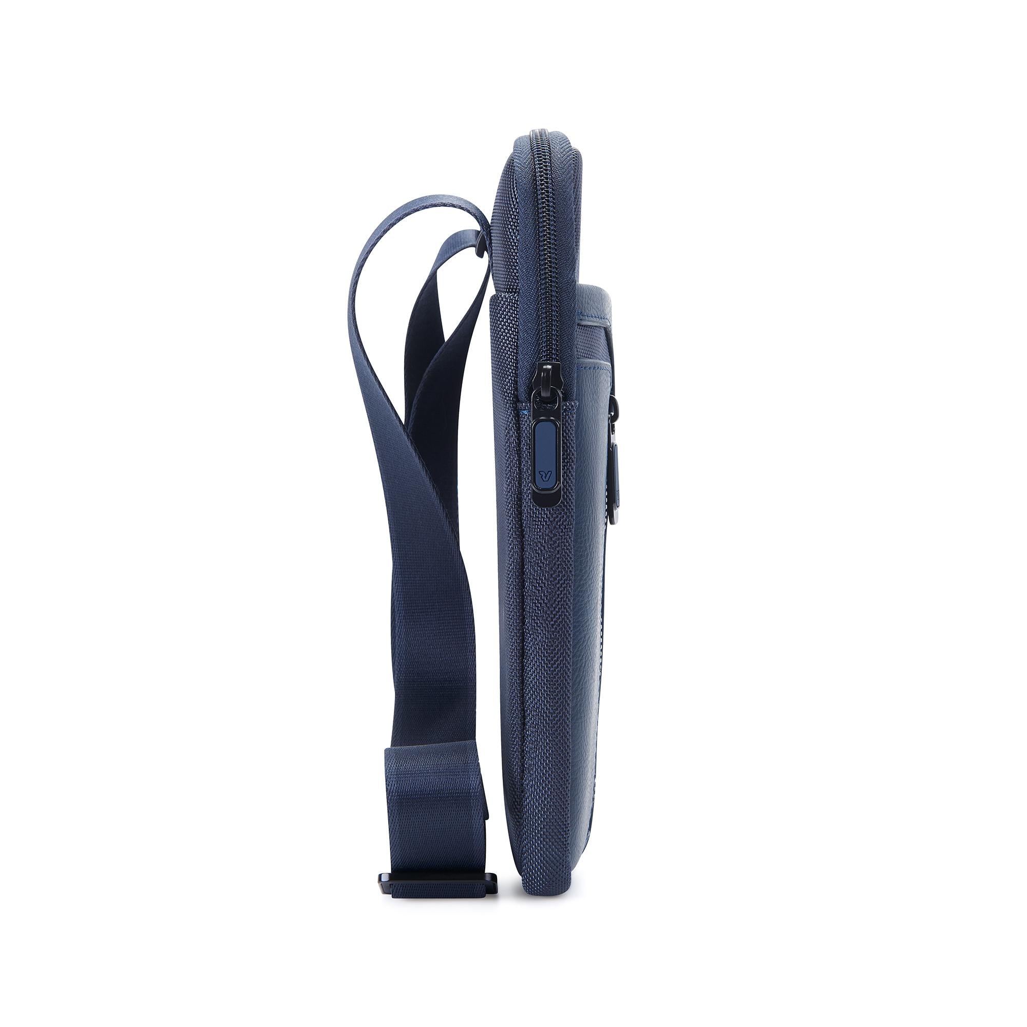 Roncato borsello piatto in tessuto "Panama 4 Blu 400891.23