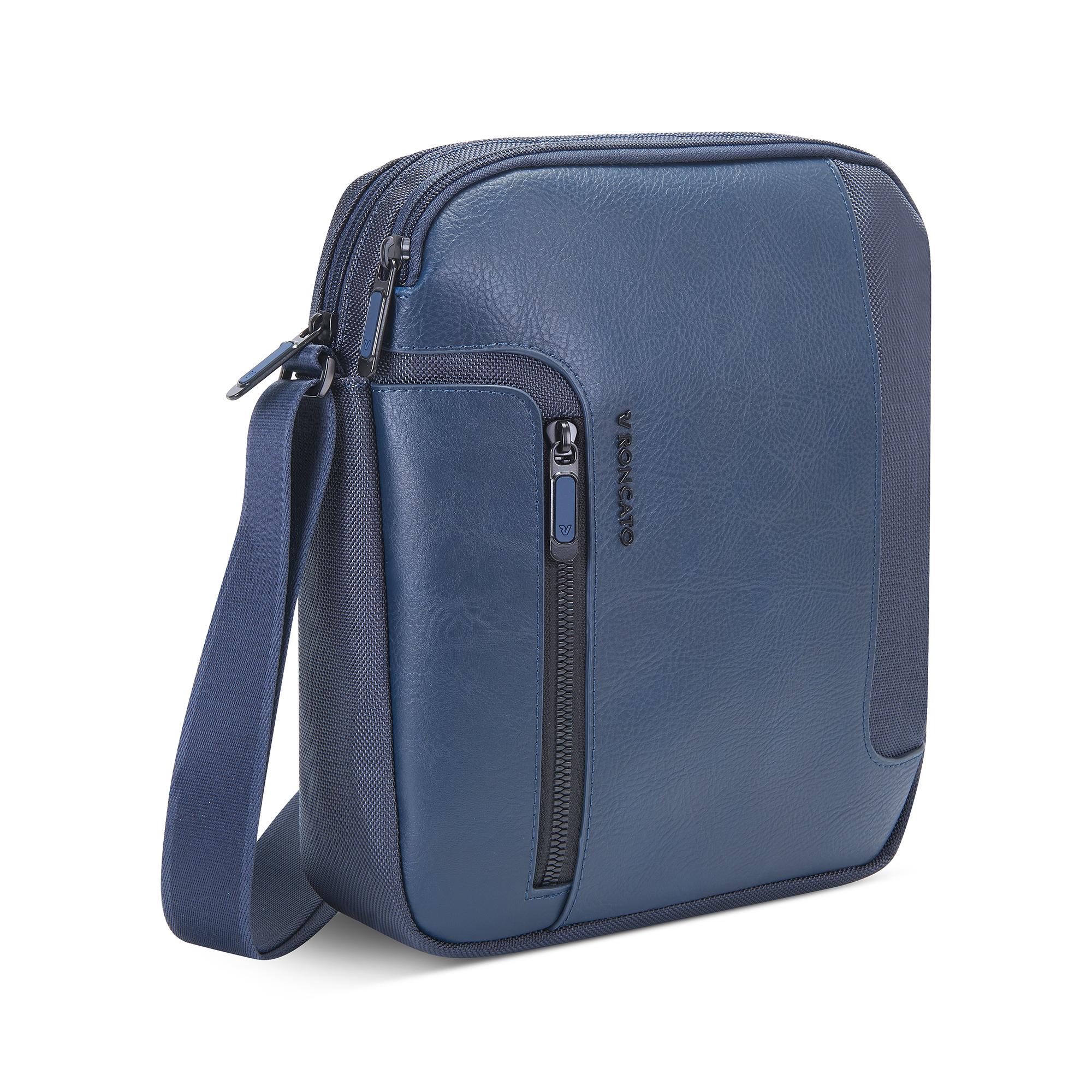 Roncato borsello in tessuto ed ecopelle "Panama 4 Blu 400894.23