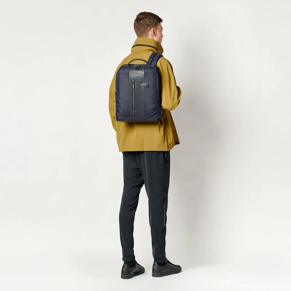 Piquadro zaino in tessuto e pelle "Brief 2 Blu CA4818BR2.BLU