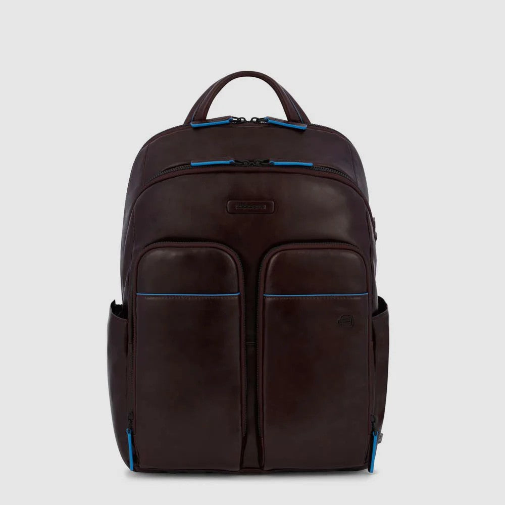 Piquadro zaino in pelle "Blue Square Revamp" Marrone CA5574B2V.MO
