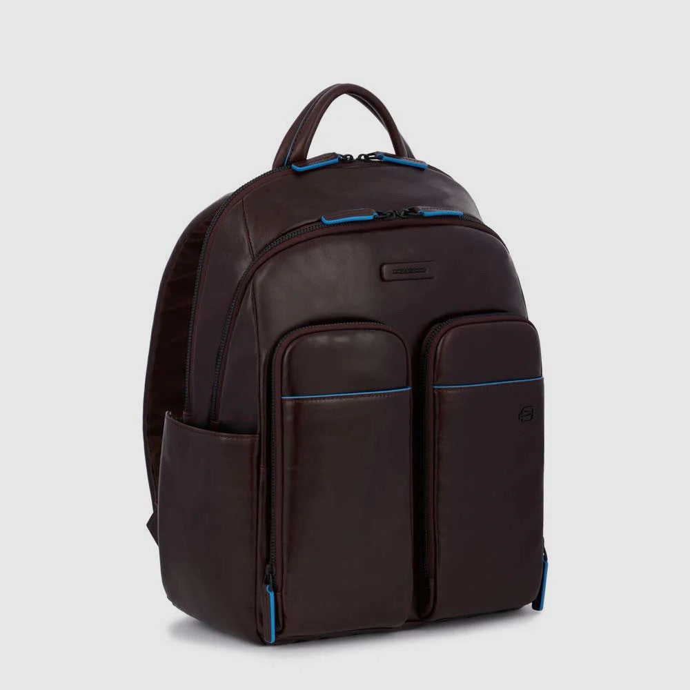 Piquadro zaino in pelle "Blue Square Revamp" Marrone CA5574B2V.MO