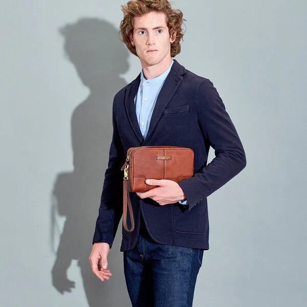 The Bridge pochette in pelle "Vespucci" Marrone 05363001.14