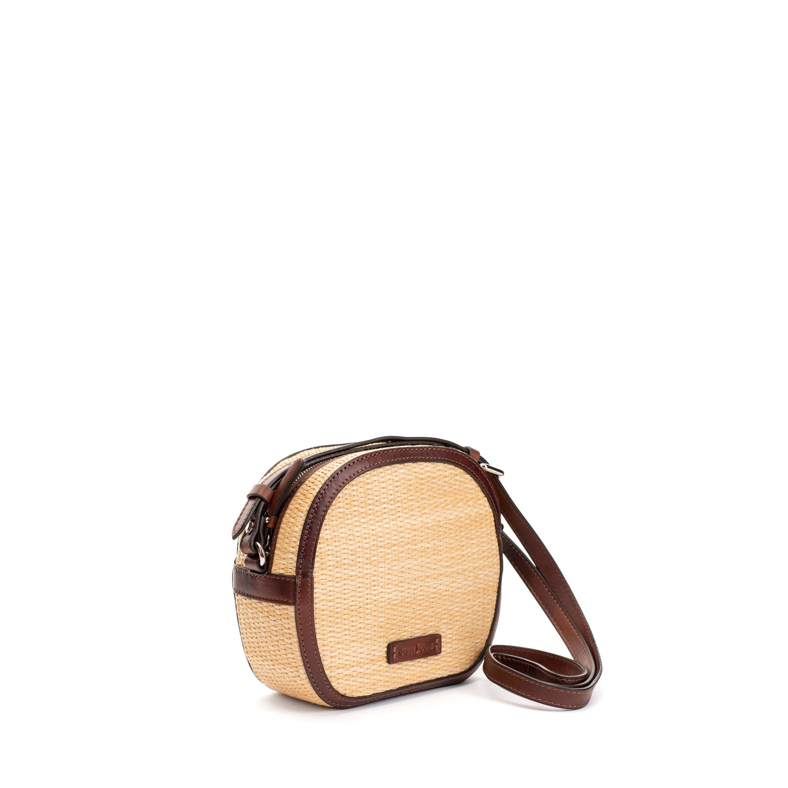 Gianni Conti borsa a tracolla in raffia e pelle "Malibù" Beige 5844748.179 PAGLIA