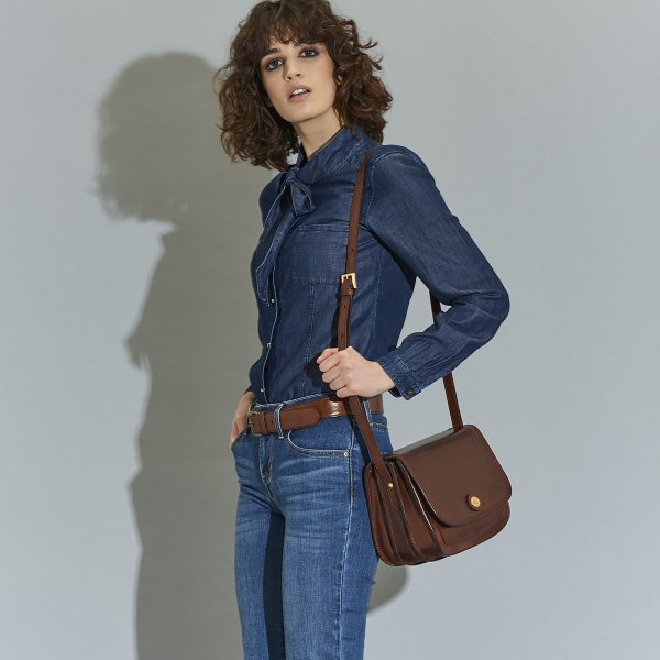 The Bridge borsa a tracolla in pelle "Story" Marrone 04415201.14