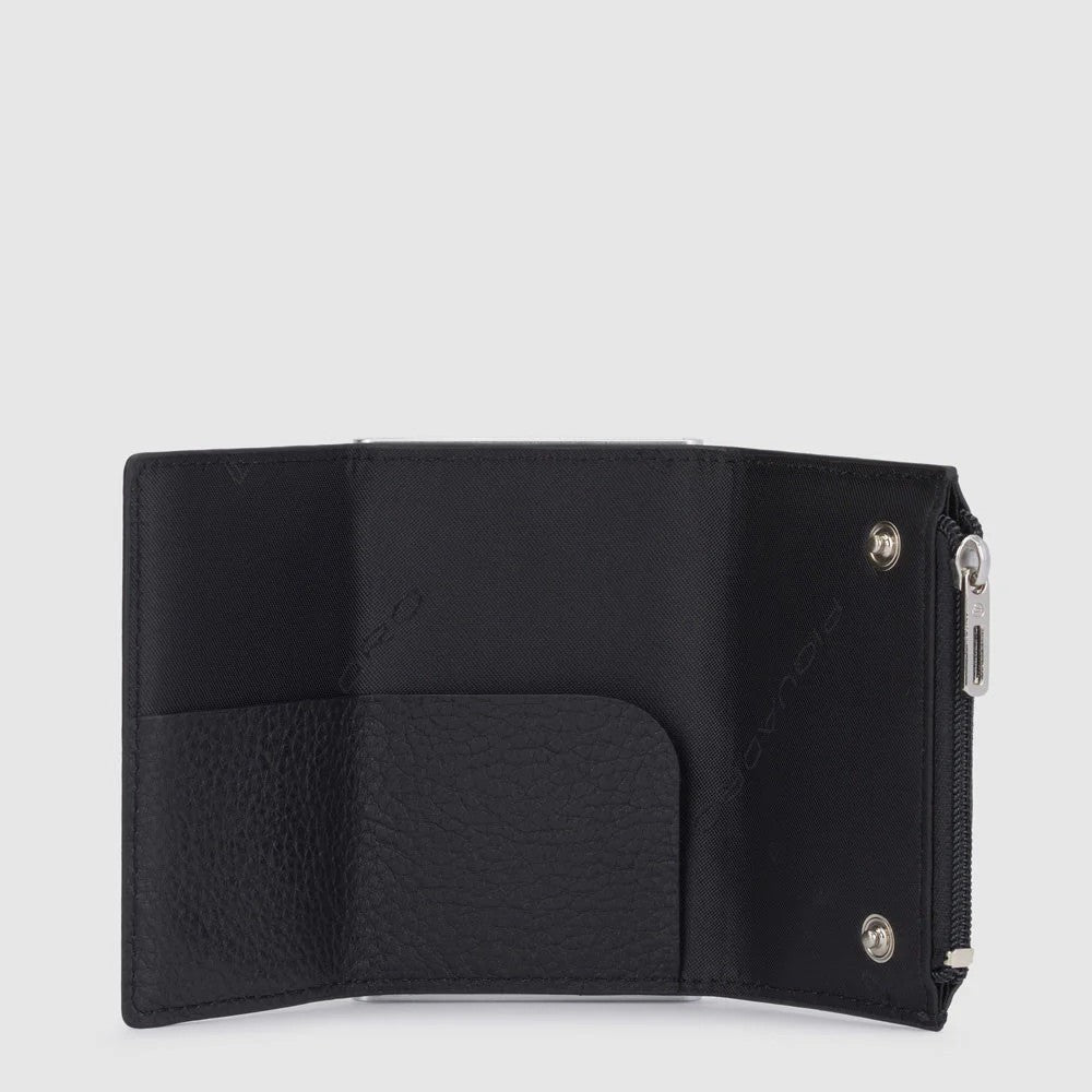 Piquadro portafogli compatto in metallo e pelle "Modus Special" Nero PP5585MOSR.N