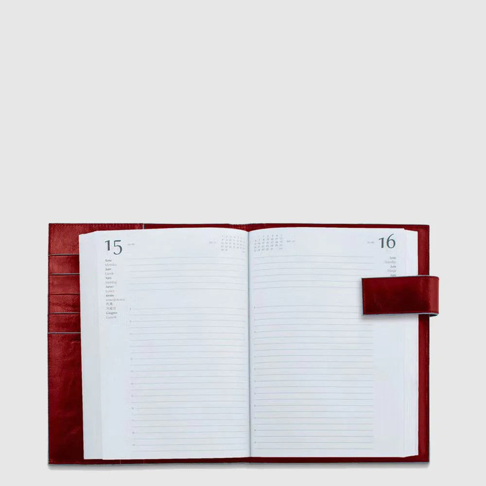 Piquadro agenda giornaliera in pelle "Blue Square" Rosso AG1148B2.R