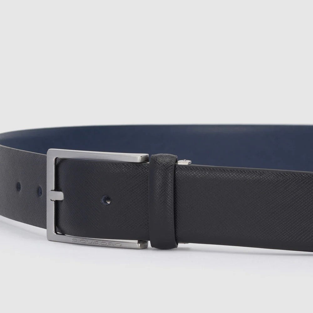 Piquadro cintura reversibile in pelle "C86" Nero/blu CU5922C86.NBLU