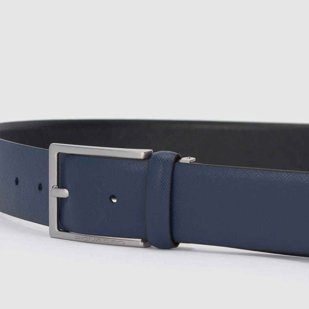 Piquadro cintura reversibile in pelle "C86" Nero/blu CU5922C86.NBLU