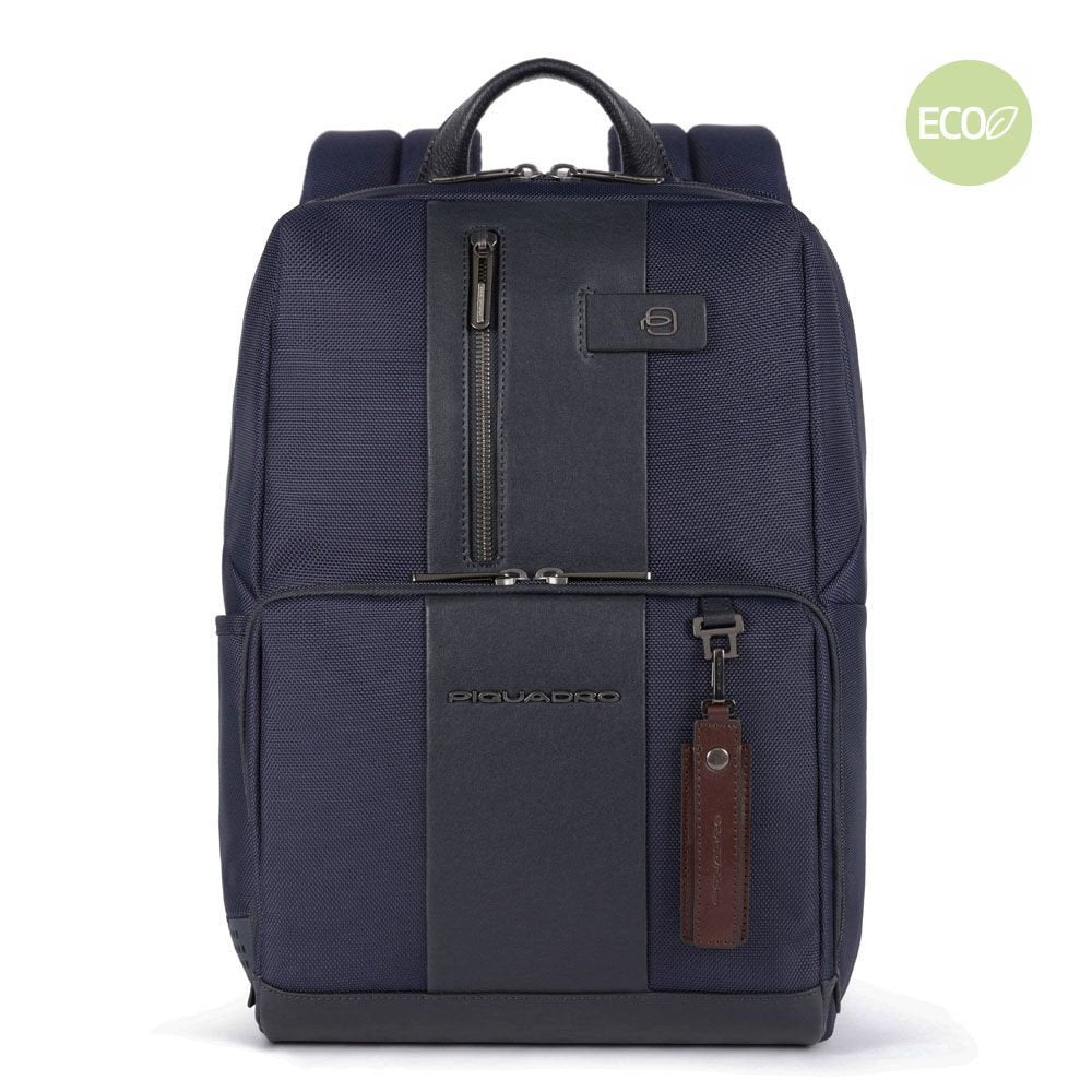 Piquadro zaino in tessuto e pelle "Brief 2 Blu CA3214BR2.BLU