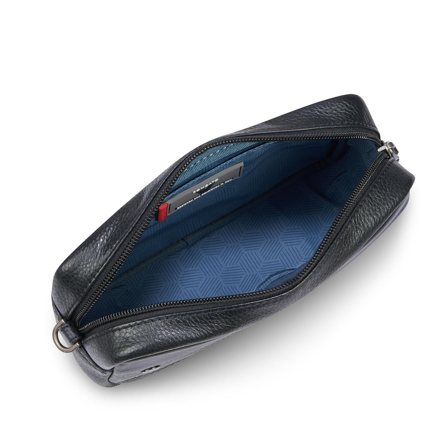 Roncato pochette 1 zip in pelle "Alaska" Nero 412421.01