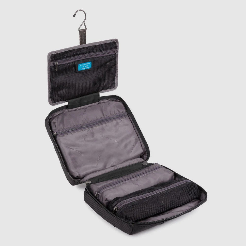 Piquadro beauty case in tessuto e pelle "Brief 2 Nero BY3058BR2.N